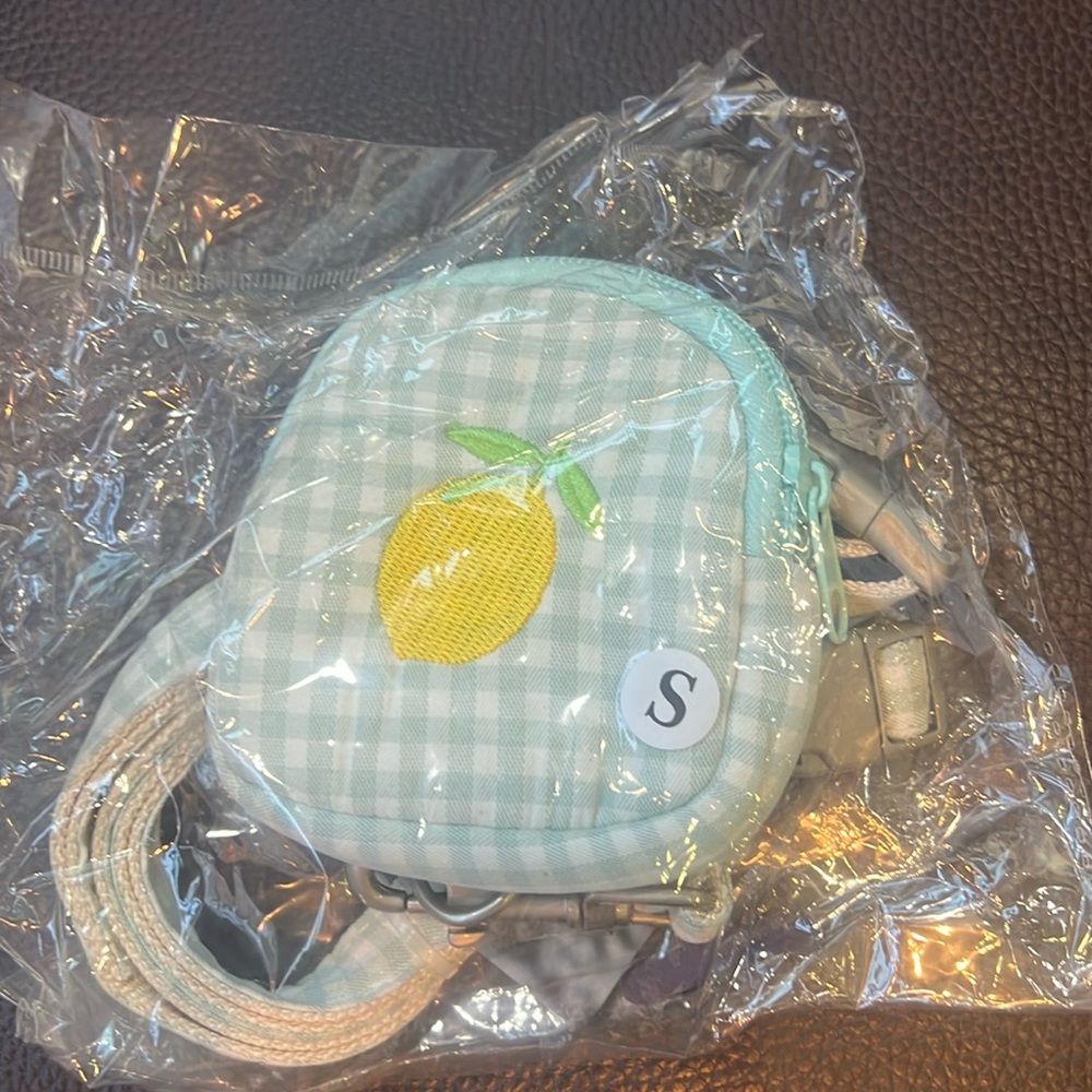 NWT CAT HARNESS WITH BACKPACK SMALL MINT GREEN PLAID WITH LEMON